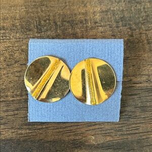 Gold Round Earrings